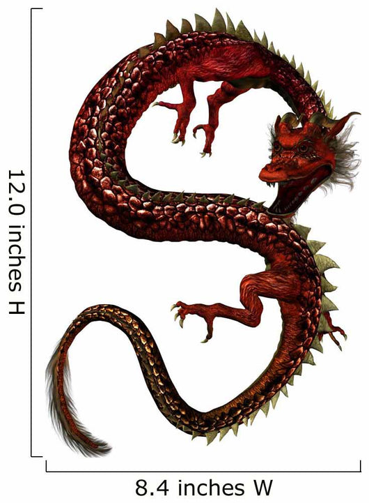 Red Eastern Dragon Wall Decal