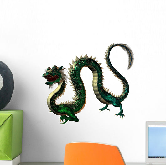 Green Eastern Dragon Wall Decal