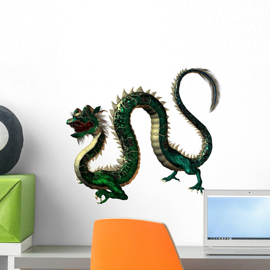 Green Eastern Dragon Wall Decal