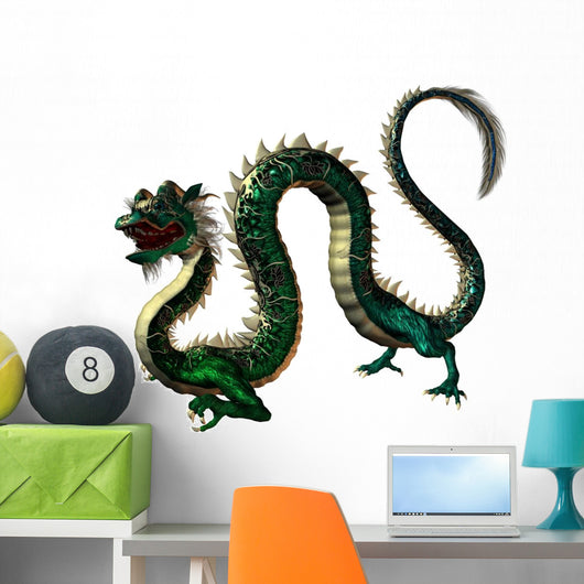 Green Eastern Dragon Wall Decal