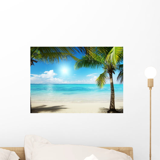 Caribbean Sea and Coconut Pulms Wall Mural