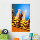 Chess concept with pieces on the board Wall Mural