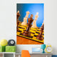 Chess concept with pieces on the board Wall Mural