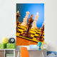 Chess concept with pieces on the board Wall Mural