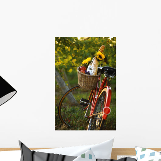 Bicycle With Full Basket Wall Mural