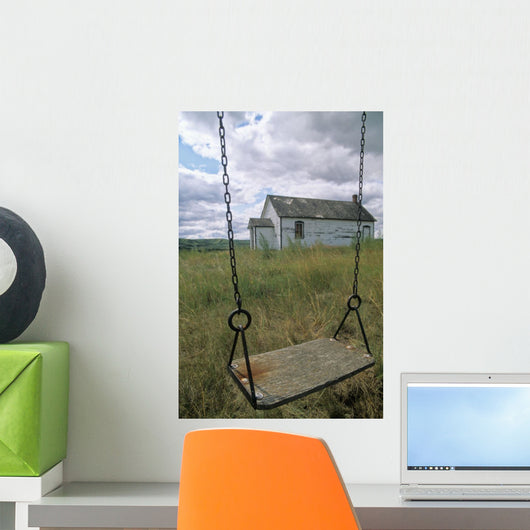 Swing At Old School House, Qu'appelle Valley, Saskatchewan Wall Mural