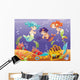 Baby Sirens and Baby Triton. Vector illustration. Wall Mural