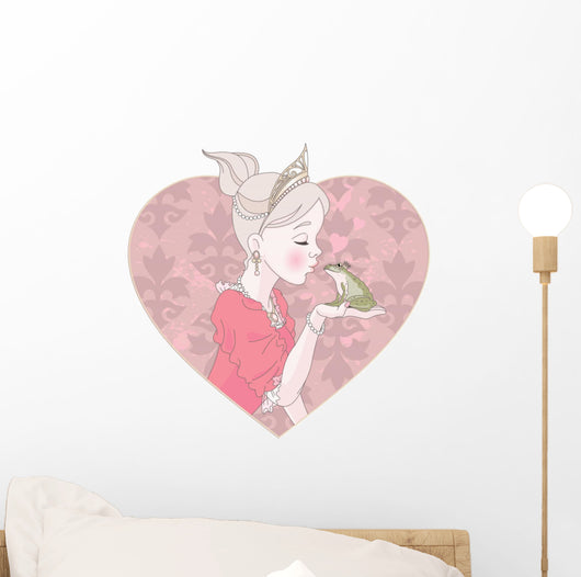 Princess Kissing Frog Wall Decal