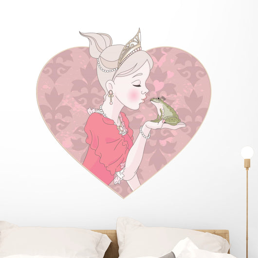 Princess Kissing Frog Wall Decal