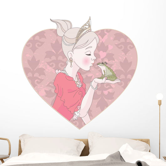 Princess Kissing Frog Wall Decal