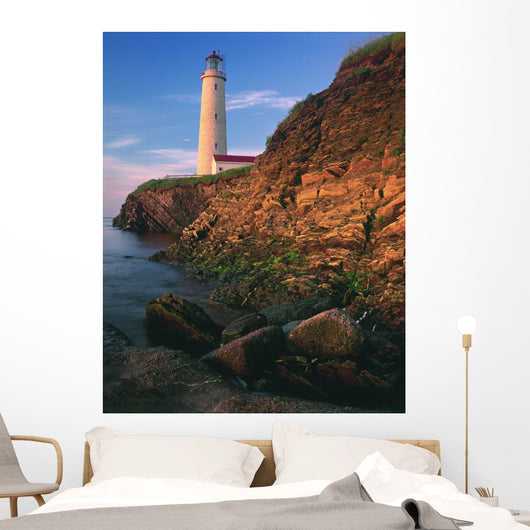 Lighthouse, Gaspesie Region, Cap-Des-Rosiers, Quebec Wall Mural