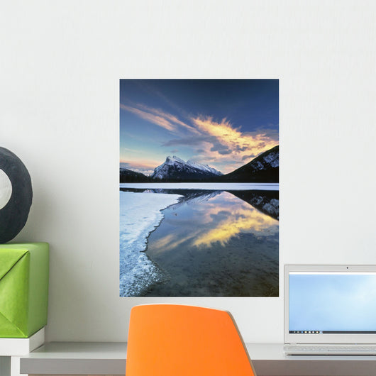 Second Vermilion Lake And Mount Rundle, Banff National Park, Alberta Wall Mural