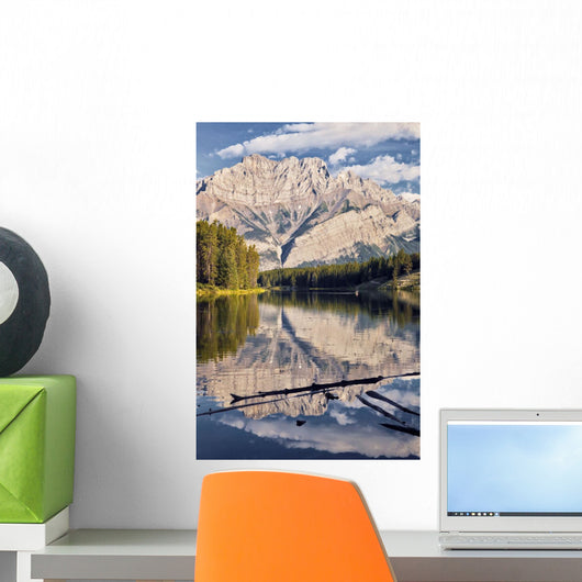 Johnson Lake And Cascade Mountain, Banff National Park, Alberta Wall Mural