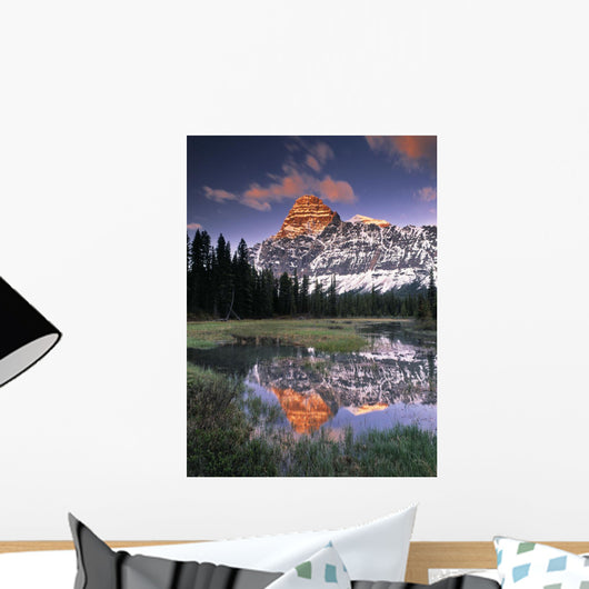 Mount Chephren And Mistaya River Oxbow, Banff National Park, Alberta Wall Mural