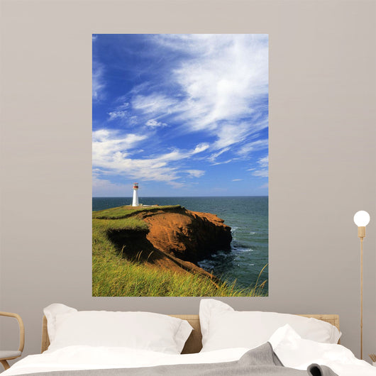 Cap Herrise Lighthouse, Magdalen Islands, Quebec Wall Mural