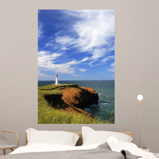 Cap Herrise Lighthouse, Magdalen Islands, Quebec Wall Mural