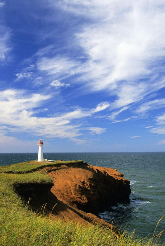 Cap Herrise Lighthouse, Magdalen Islands, Quebec Wall Mural
