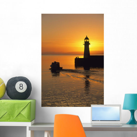 Sunrise, Harbour Lighthouse, Grand Bank, Newfoundland Wall Mural