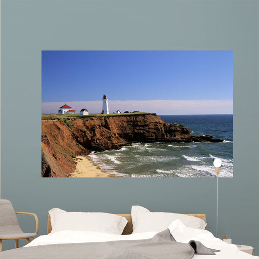 Anse A La Cabane Lighthouse, Iles De La Madeleine Qubec Wall Mural