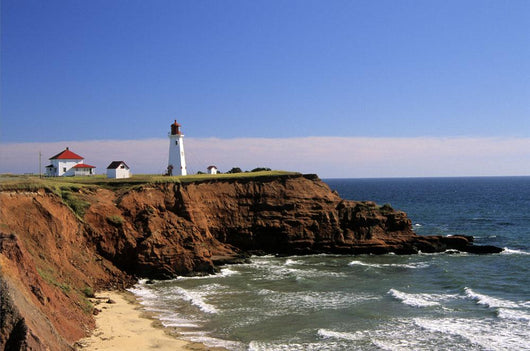 Anse A La Cabane Lighthouse, Iles De La Madeleine Qubec Wall Mural
