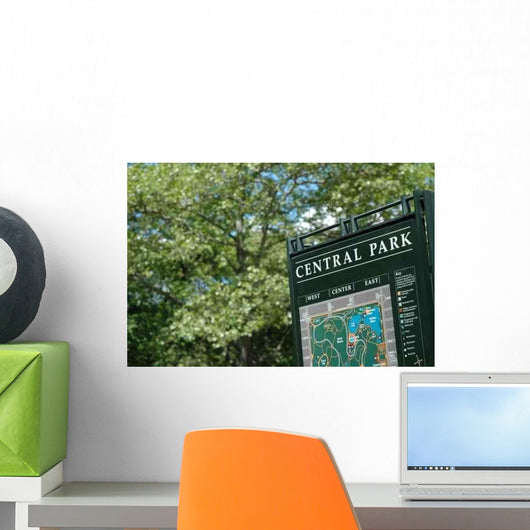 Central Park Sign Map Wall Decal