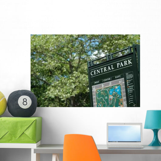 Central Park Sign Map Wall Decal