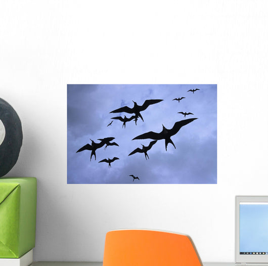Frigate Birds In Flight Lighthouse Reef Wall Mural