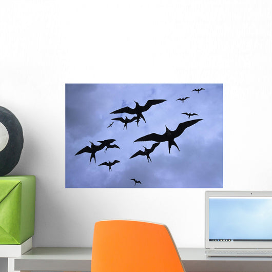 Frigate Birds In Flight Lighthouse Reef Wall Mural