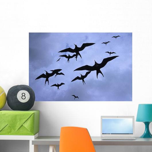 Frigate Birds In Flight Lighthouse Reef Wall Mural