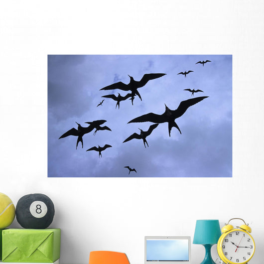 Frigate Birds In Flight Lighthouse Reef Wall Mural