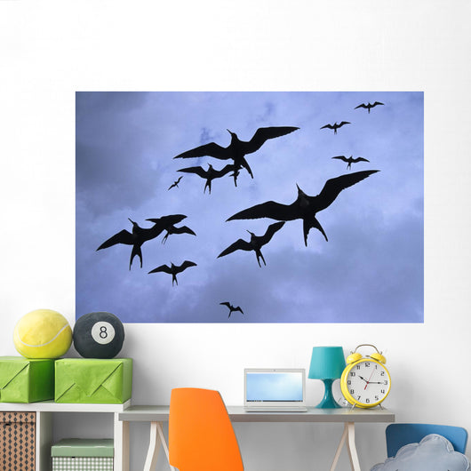 Frigate Birds In Flight Lighthouse Reef Wall Mural