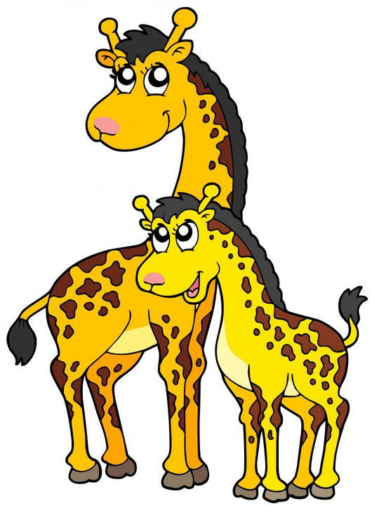 Female and Baby Giraffes Wall Decal