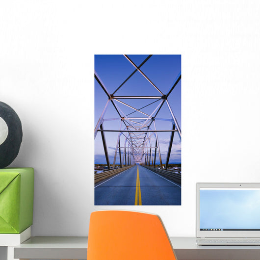 Alaska Native Veterans' Honor Bridge Over Tanana River At Dusk Wall Mural