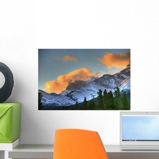 Sunrise Over Crowsnest Pass, Border Of British Columbia And Alberta Wall Mural