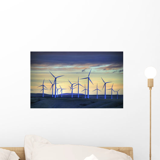 Windmill Farm Outside Of Pincher Creek, Alberta Wall Mural