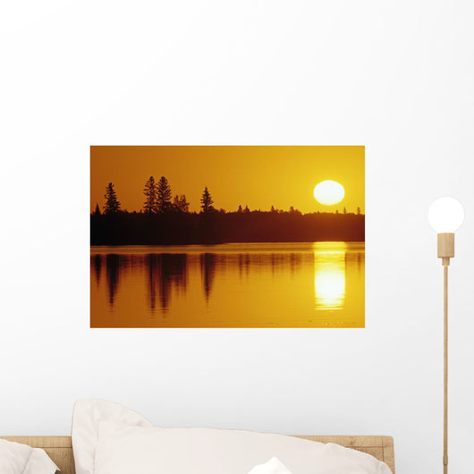 Reflections On Jessica Lake At Sunrise Wall Mural