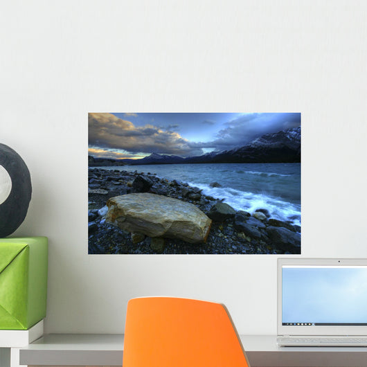 Abraham Lake At Sunset Outside Banff National Park, Alberta Wall Mural