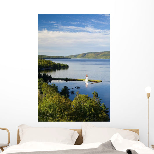 Lighthouse On Boulardarie Island Wall Mural