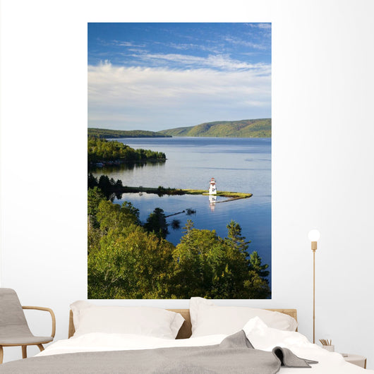 Lighthouse On Boulardarie Island Wall Mural