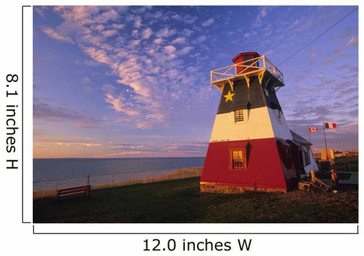 Lighthouse Painted In Colours Of The Acadian Flag Wall Mural