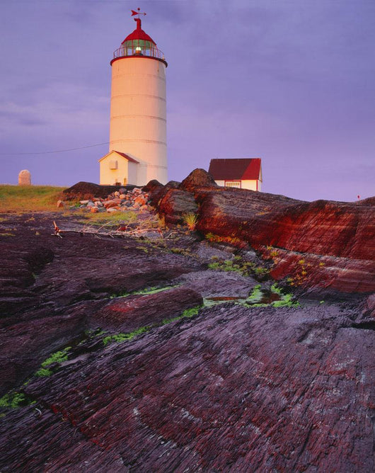 Lighthouse At Sunrise, Bas-Saint-Laurent, Quebec Wall Mural