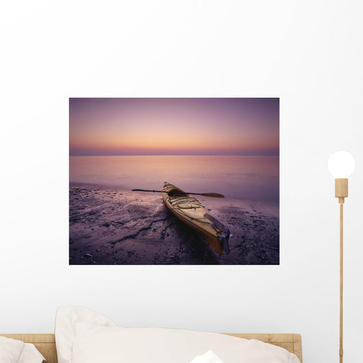 Kayak And Sea At Dawn At Pointe Carleton Wall Mural
