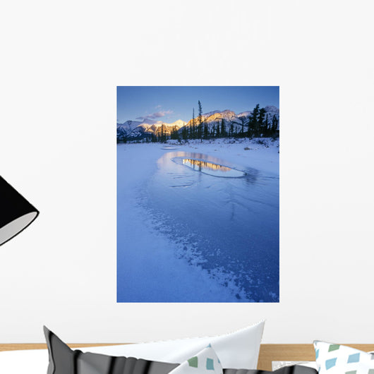 Kootenay Plains And North Saskatchewan River, Alberta, Canada Wall Mural