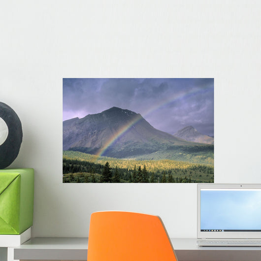 Rainbow Over Willmore Wilderness Park, Alberta, Canada Wall Mural