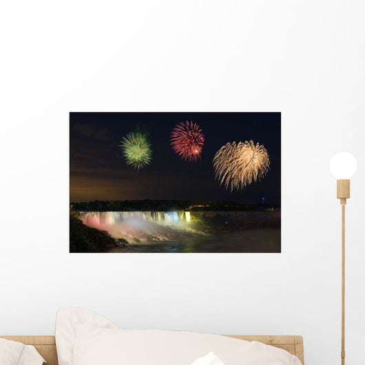 Fireworks Over The American Falls, Niagara Falls, New York, Usa Wall Mural