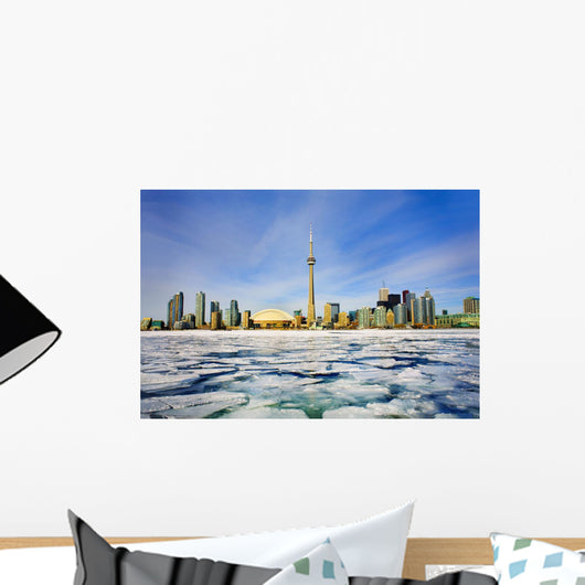 Toronto Skyline In Winter Wall Mural