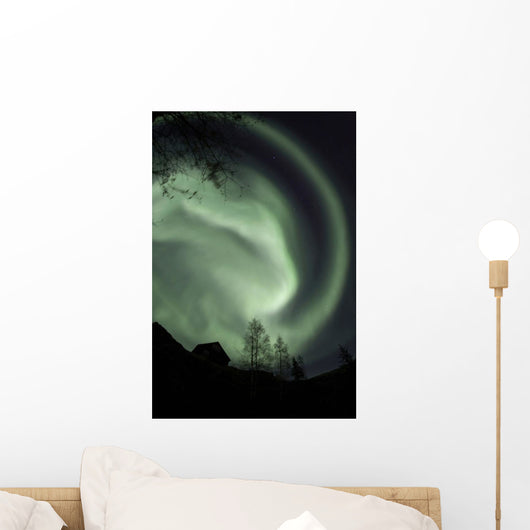 Swirling Aurora Borealis Fills The Night Sky Wall Mural