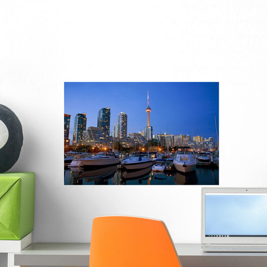 Harbourfront Marina West At Dusk, Toronto, Ontario Wall Mural