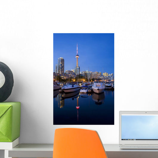 Harbourfront Marina West At Dusk, Toronto, Ontario Wall Mural