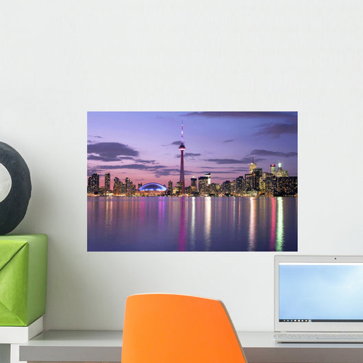Skyline At Night From Centre Island, Toronto, Ontario Wall Mural